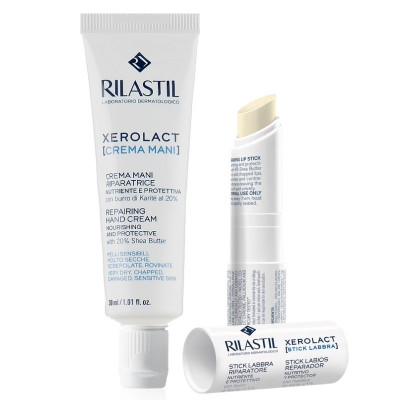Rilastil Xerolact Hand Cream + Repairing Lip Stick Set
